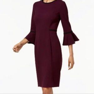 Calvin Klein Sheath Dress with Flared Sleeves